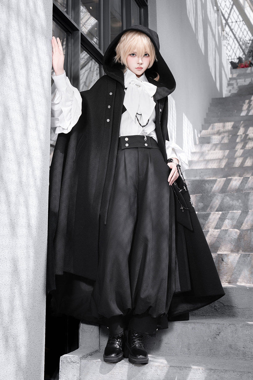 Elegant Oversized Cape Shirt and Trousers Set-Up