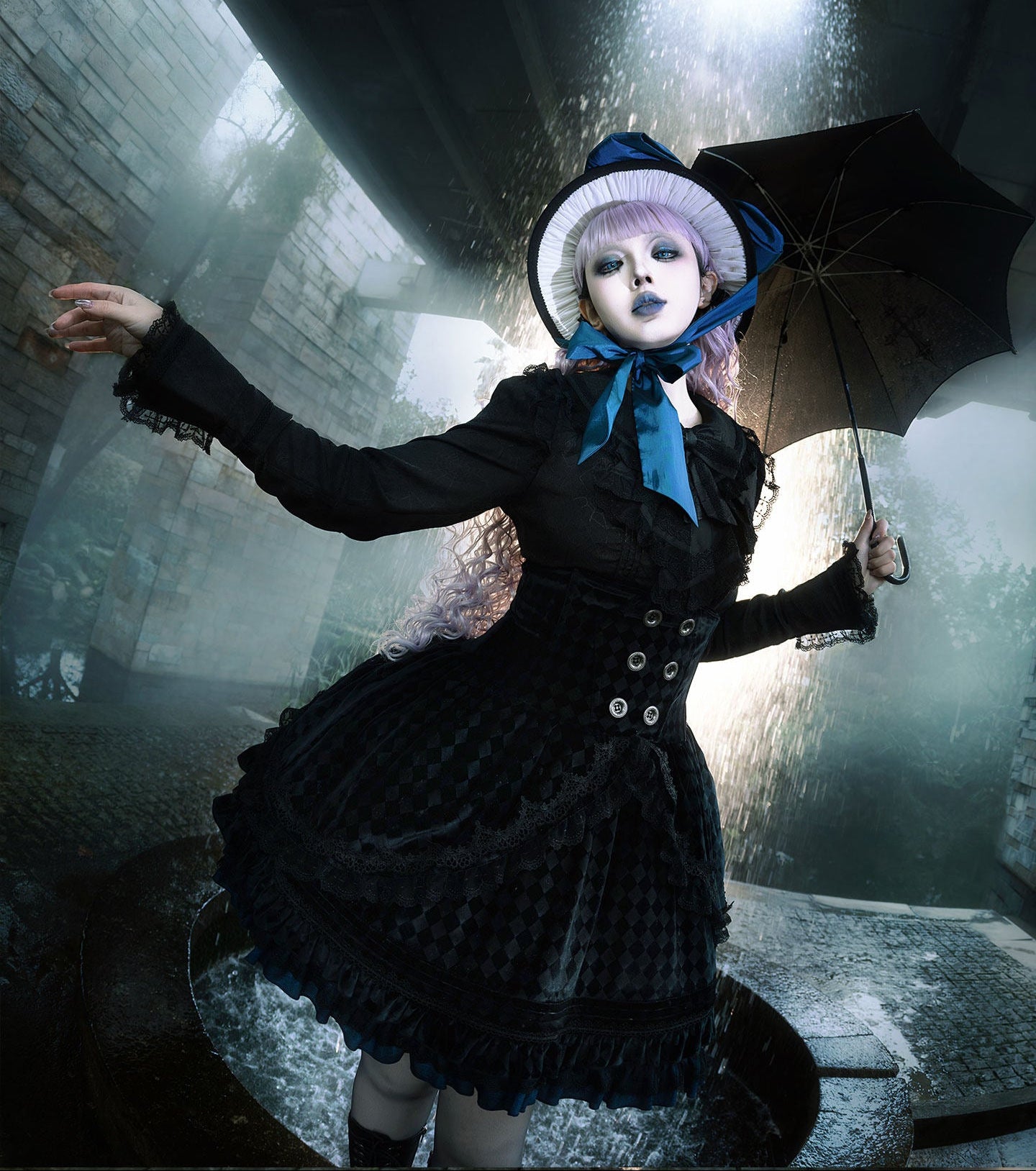 Spider Web Gothic Lace Ribbon Shirt