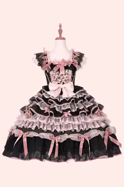 [Reservation deadline on October 18] Rose Garden Floral Pearl Ribbon Tulle Dress