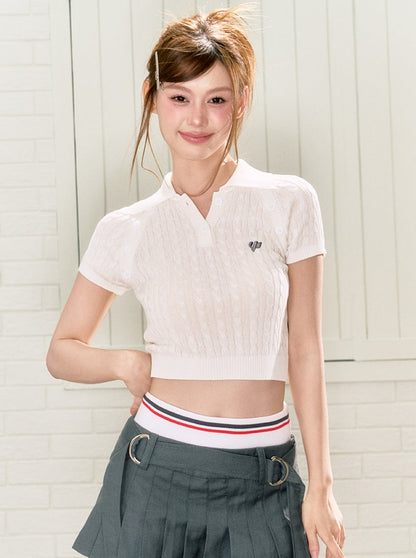 Rapel button knit polo shirt