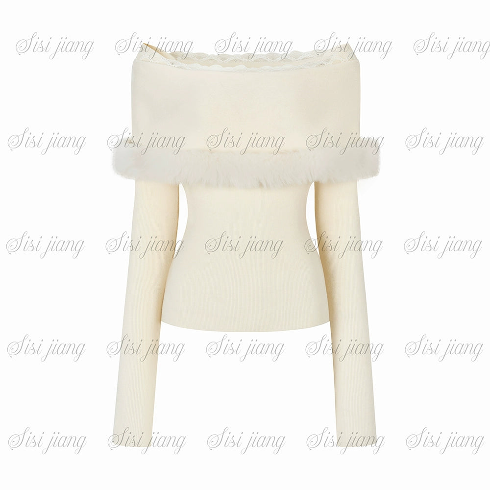 Elegant off-the-shoulder knit + mermaid skirt