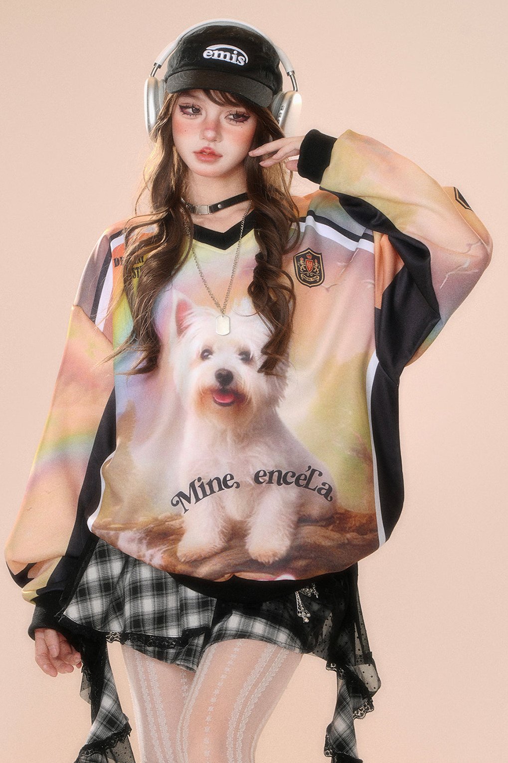 Neck -rage style loose sweatshirt