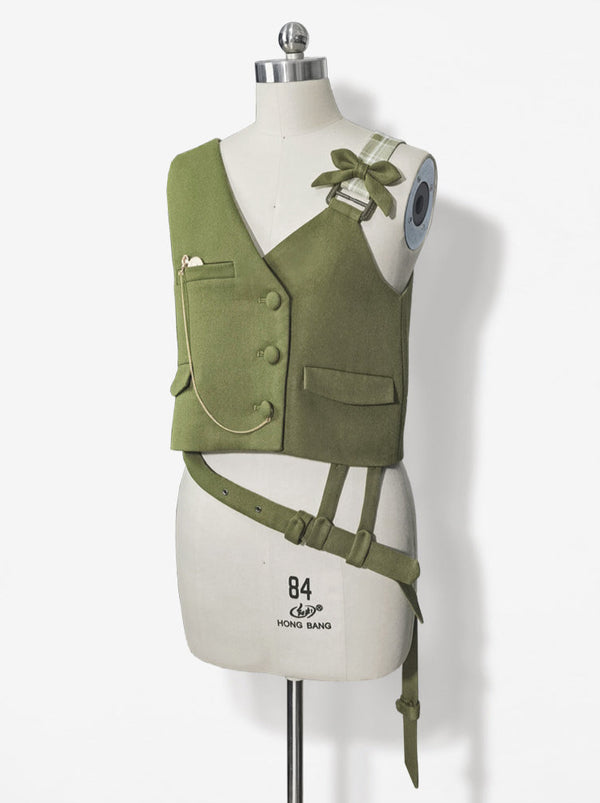 Secret Morning Post Green Tea Color Retro Suite Cool Best Shirt Cropped Pants