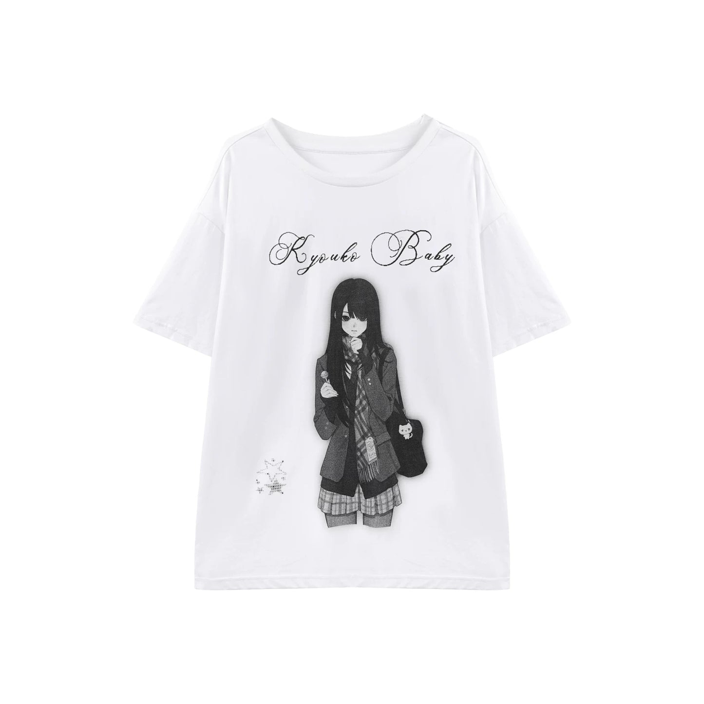 Schoolgirl Illustration Loose Top + Skirt