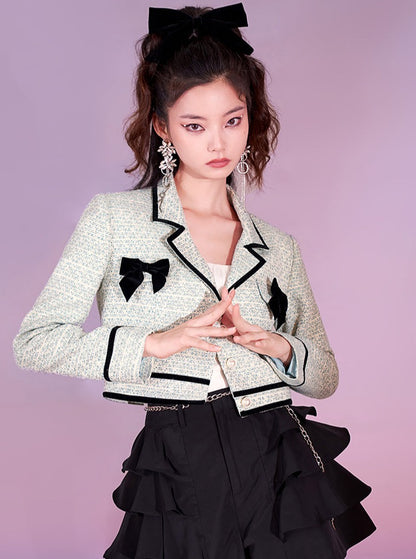 Tweed Ribbon Short Jacket