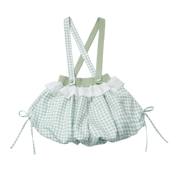 Blue Apple Vibe Top + Suspender Skirt + Wide Pants