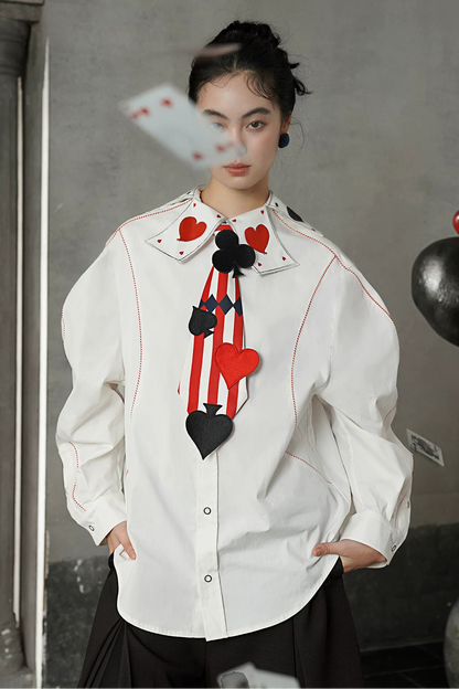 Retro Card Game Striped Tie