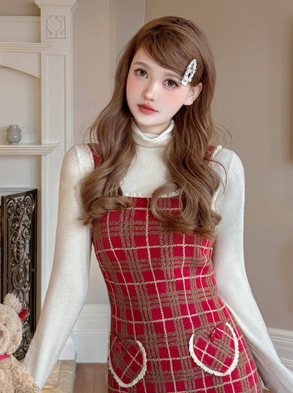 Holiday Doll Sweet Breast Red Check One Piece