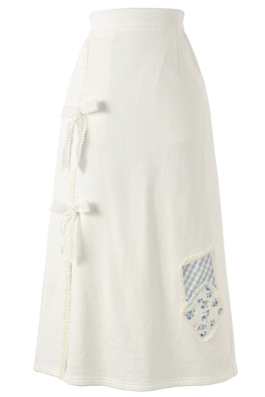 Splicing hooded parka + long skirt + wide pants