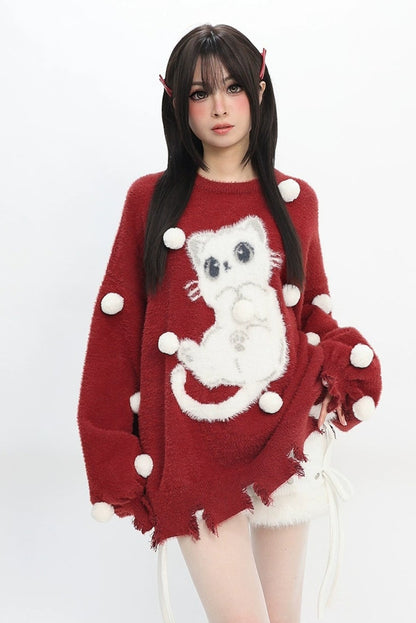 ファリーボールキャットルーズニット