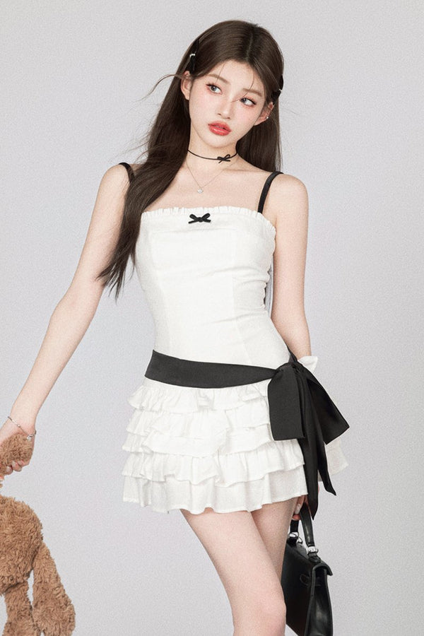 フラワーベル ブラックアンドホワイトドレス