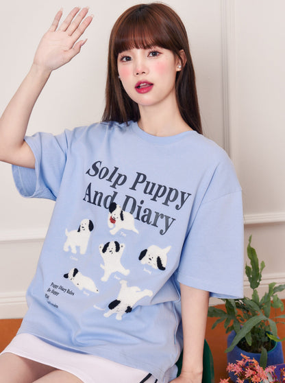 Dog Design Blue T -shirt