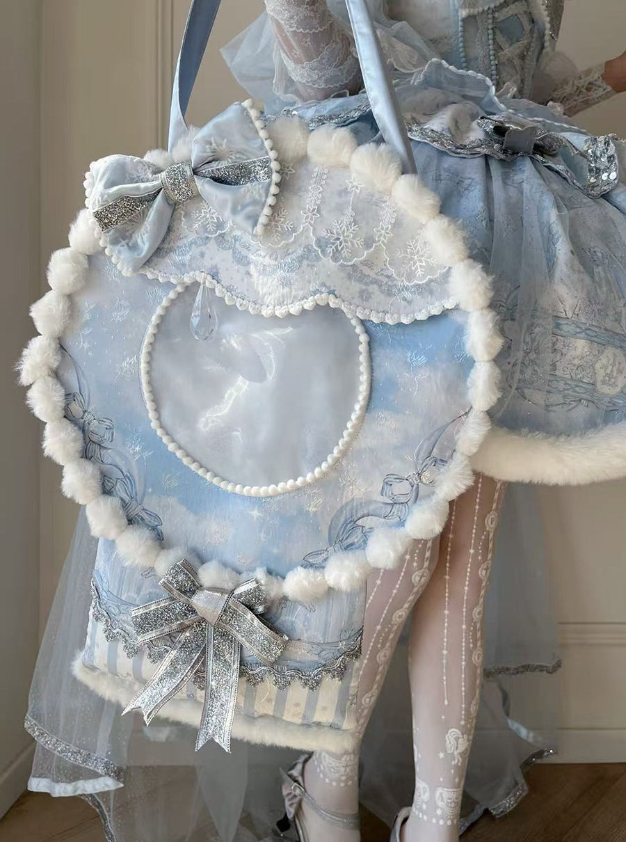 [Deadline for reservations: December 10] Snow Rabbit Ball Blue and Silver Halter Neck Fur Dress Complete Set