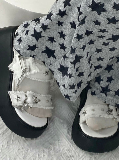 Star Mark Denim Slipper