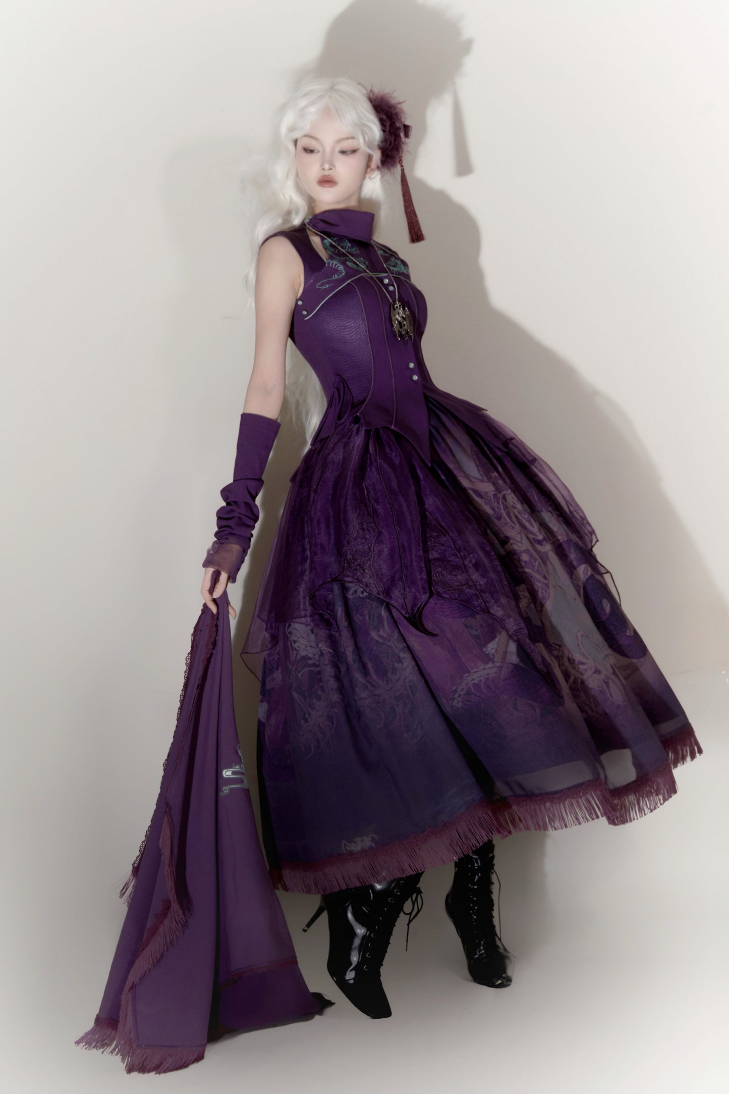 [Deadline for reservations: February 26th] Red Dragon x Black Dragon x Purple Snake Lolita China Gothic Setup