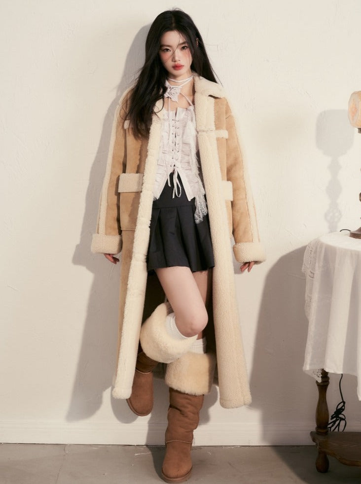 Snow Mouton Fur Long Coat