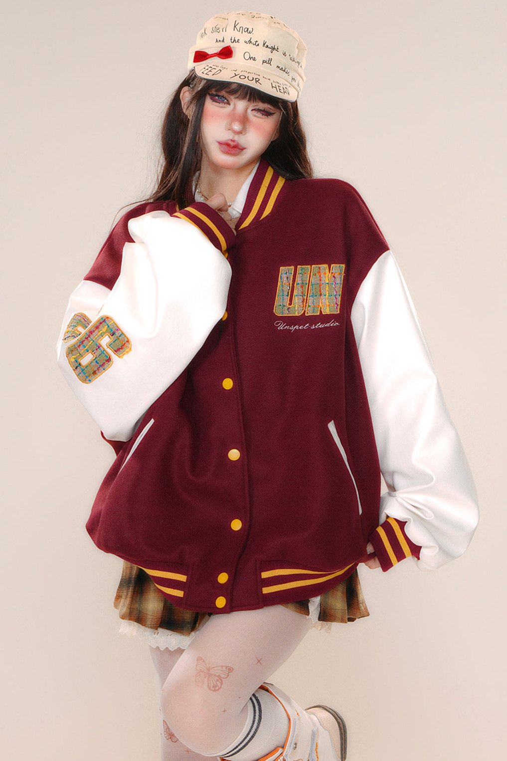 Over -size baseball club jacket