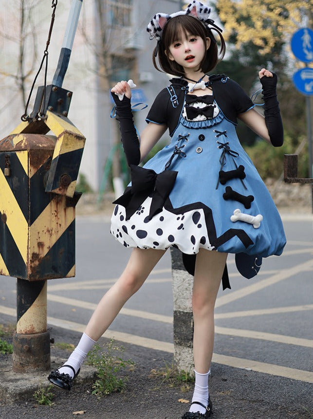Dalmatian Balloon Design Lolita Jumperskirt + Short Jacket