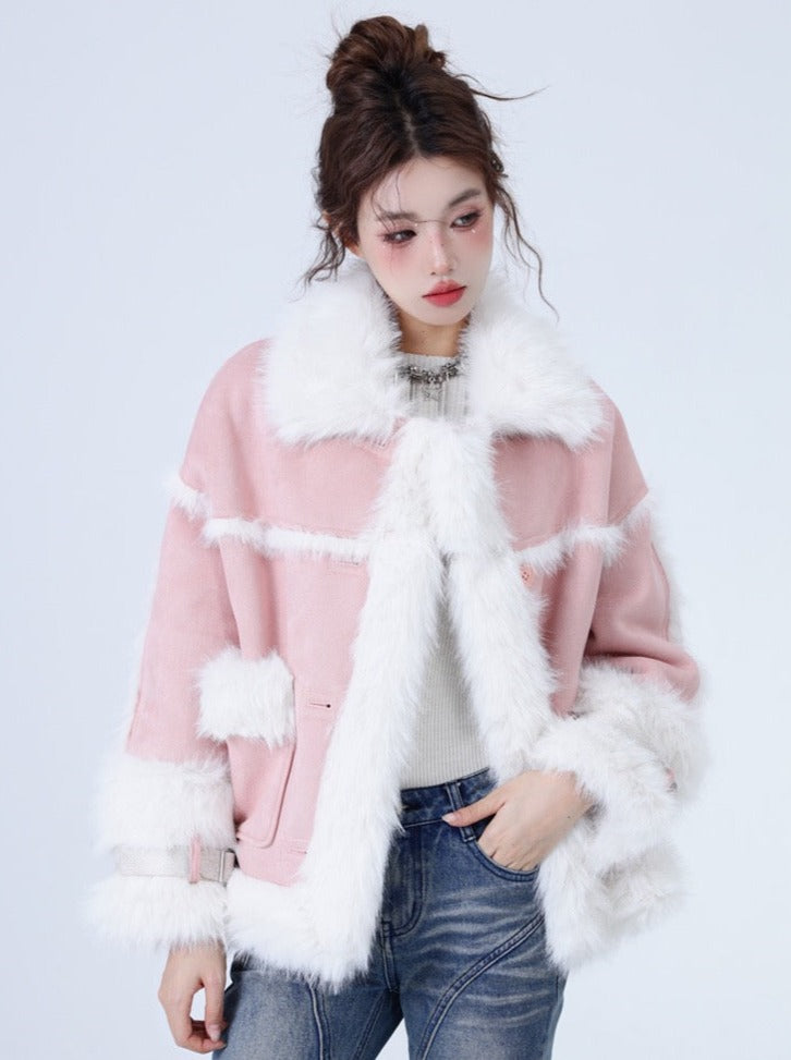 Volume Sweet Fur Velvet Snow Coat