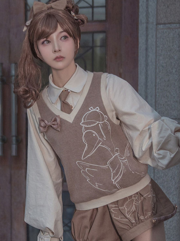 Detective retro knit vest