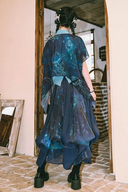 Double chiffon cotton shirt