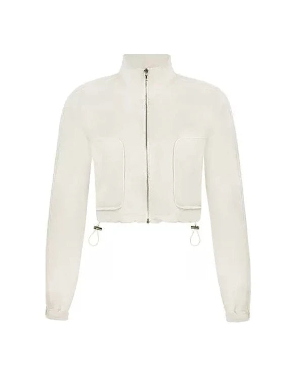 White Mode Jacket + Low Waist Skirt