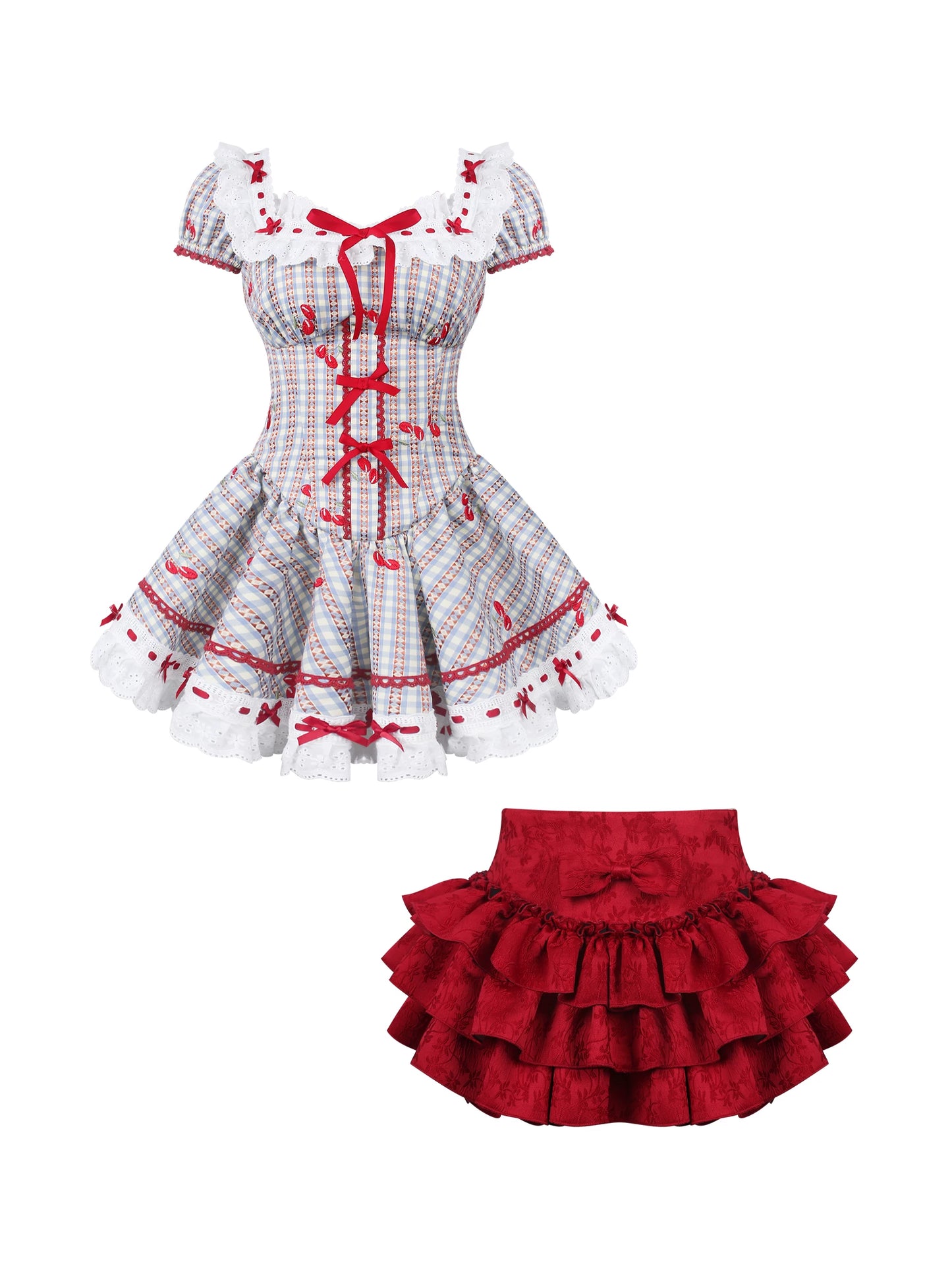 Cherry Ribbon Sugar Dress + Culottes