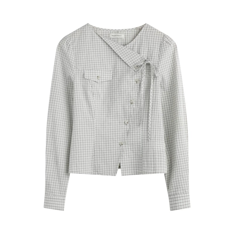 Y2Kリトルチェックドシャツ+スカート