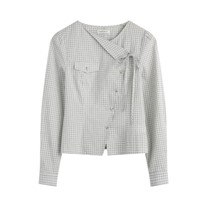 Y2Kリトルチェックドシャツ+スカート