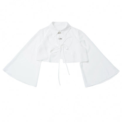 シフォンチャイナシャツ＋キャミソール＋ショートスカート＋ロングスカート＋レッグウォーマー