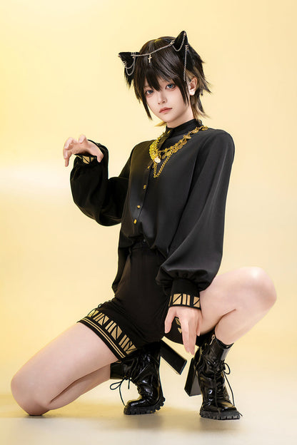 [Mar. 26, 2012 reservation deadline] Black Cat Lolita Prince Series Pharaoh Embroidery Pants