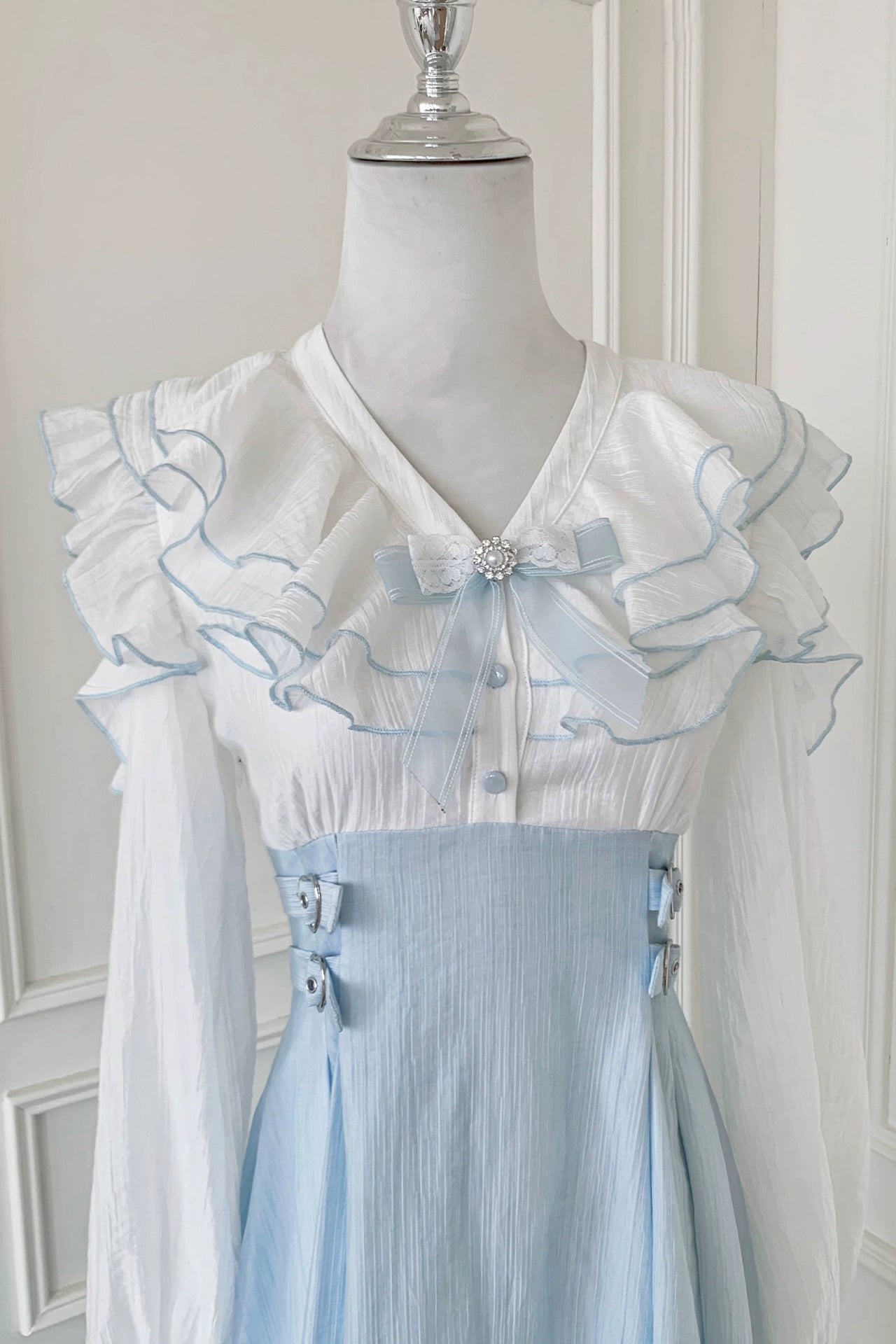 フリルエレガントロングドレス