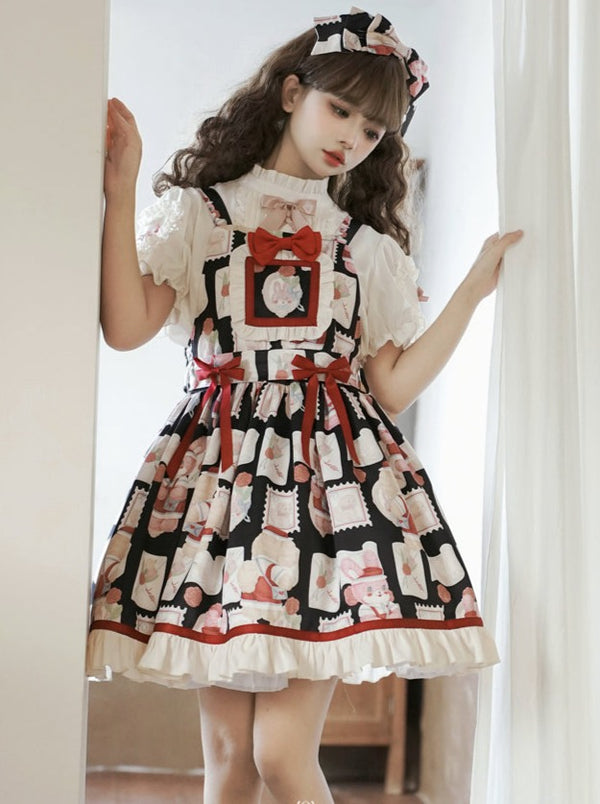 Lace-up Lolita Blouse + Suspender Lolita Dress