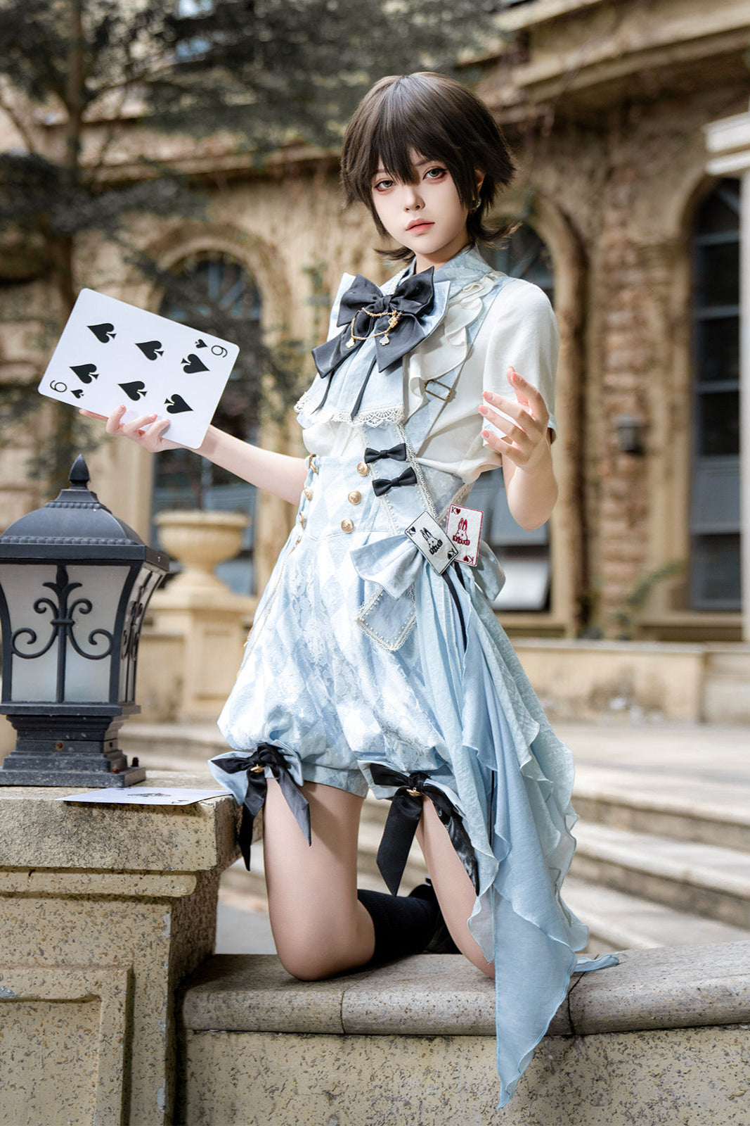 【予約商品】アリス皇子ロリータシャツ+ショートパンツ+ベルト