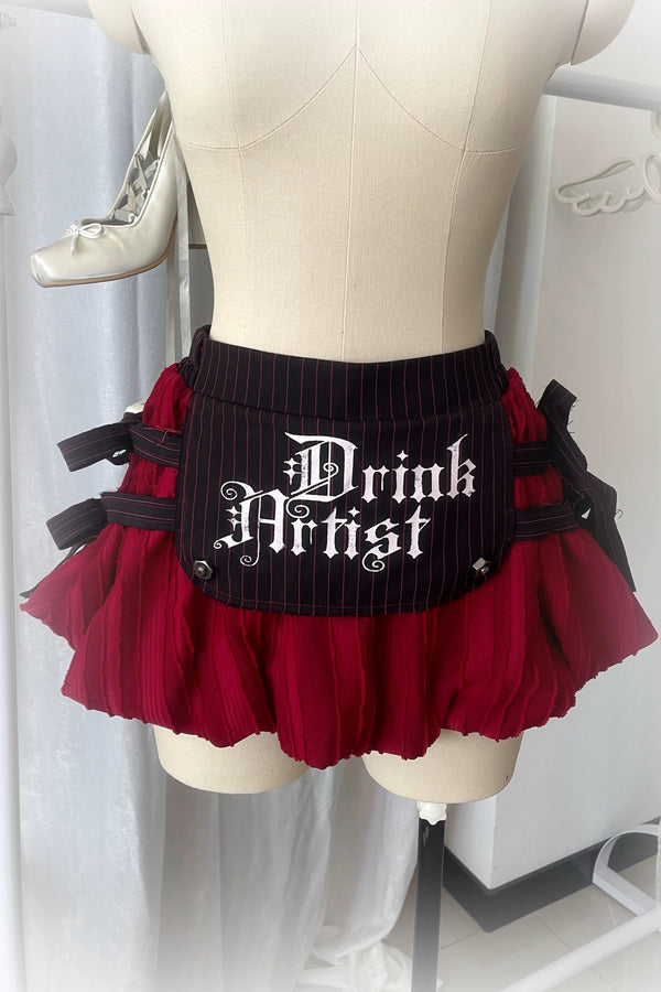 Gothic Girl Heart Buckle Top + Balloon Skirt