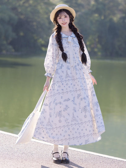 Chuan Dai Time : Wandering Forest Vintage Floral Skirt Set Daily Fresh Girl Dress