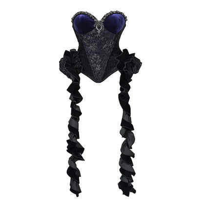 Gothic Gorgeous Diamond Velvet Slim Corset