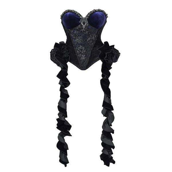 Gothic Gorgeous Diamond Velvet Slim Corset