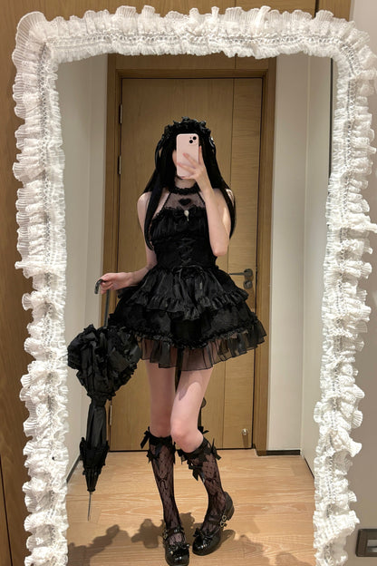 ホルターネックノースリーブシュガーロリータドレス