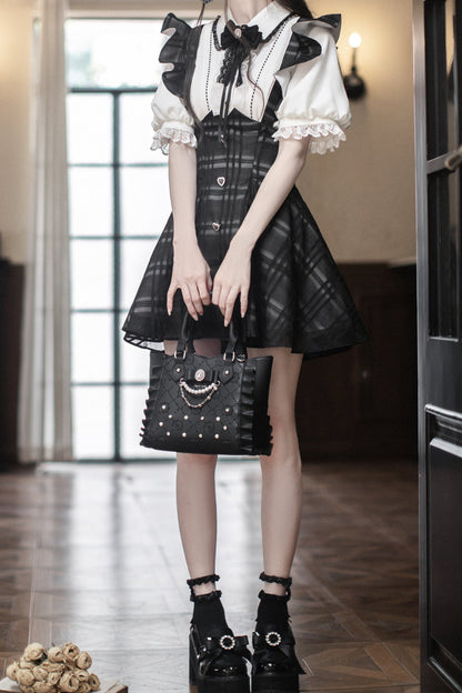 【予約商品】地雷ブラウス+サスペンダースカート