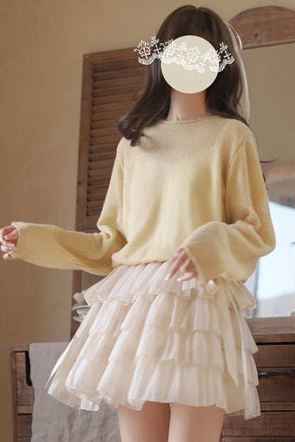 Gentle Sweet Fairy Yellow Top (w/Inner) + Tulle Skirt