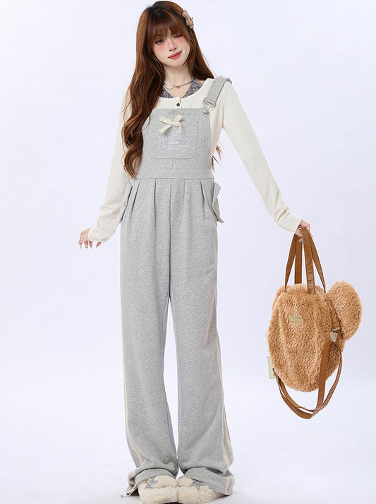 High Waist Straight Loose Casual Sweet Overalls
