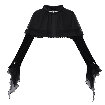 Dark Forest Lolita Elegant Fishtail Dress + Long Sleeve Short Cape