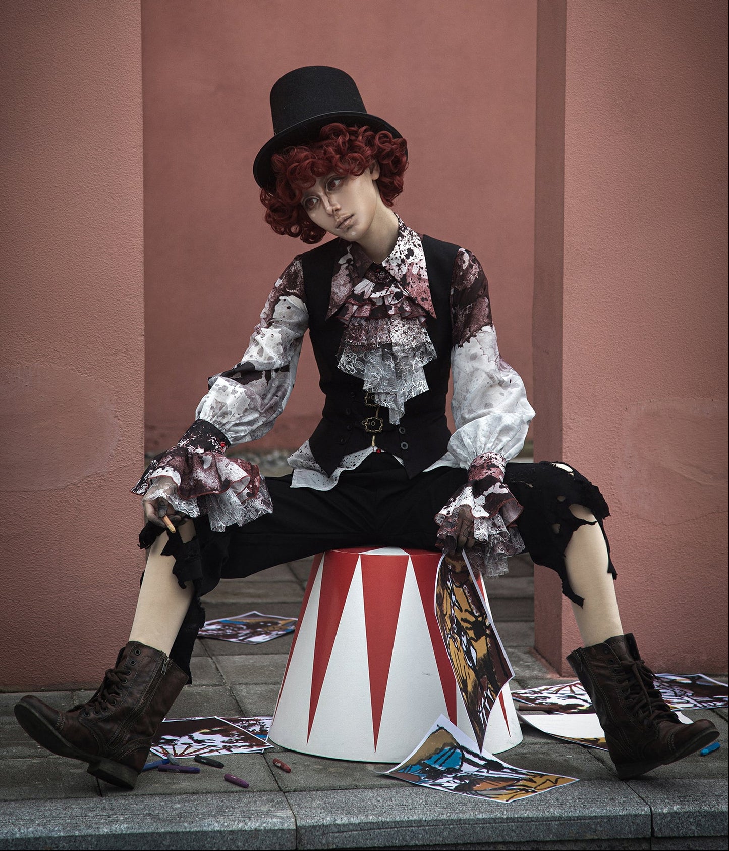 【12月10日予約締切】Bloodstainedプリントポイントテッドカラーシャツ