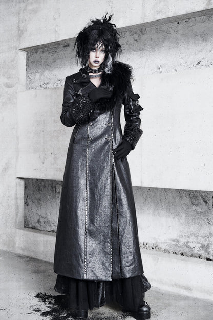 Blood Supply Original ◆ Shadow of the Snake Pupil Plump black fur shawl with a fur collar scarf for autumn and winter