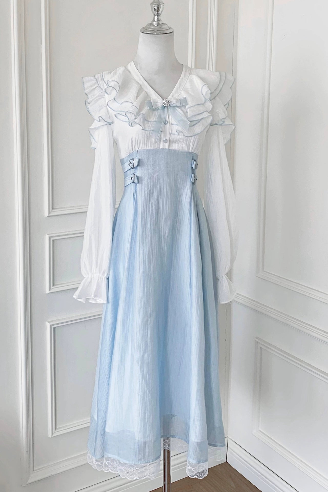 フリルエレガントロングドレス