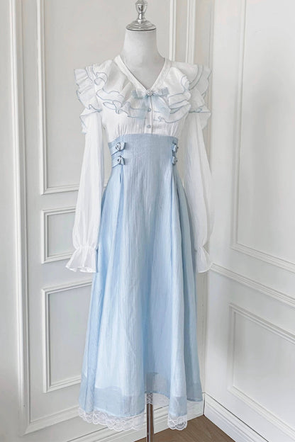 フリルエレガントロングドレス