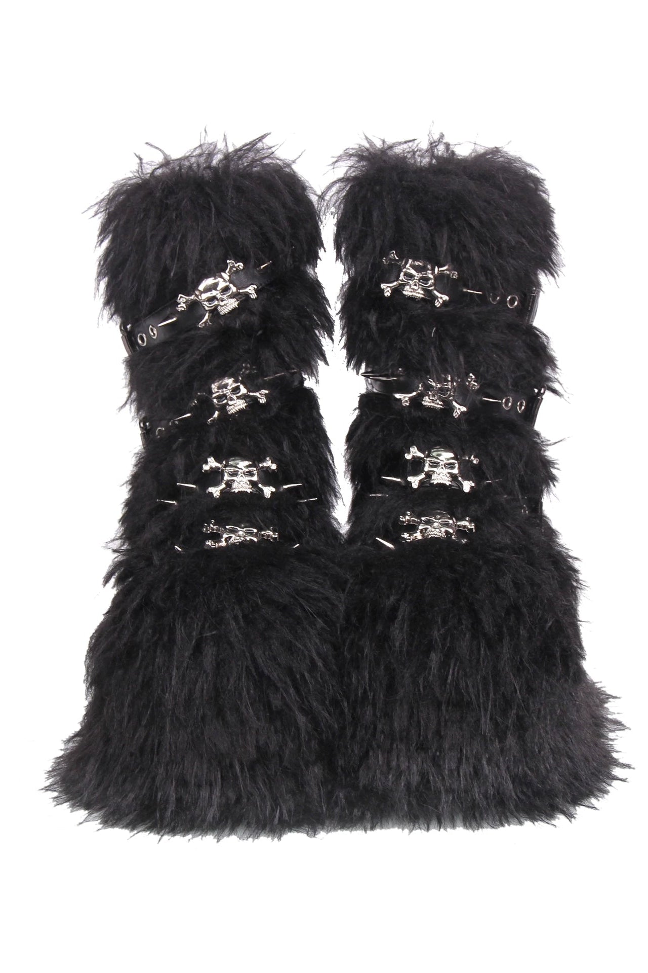 Punk Furry Buckle Boots