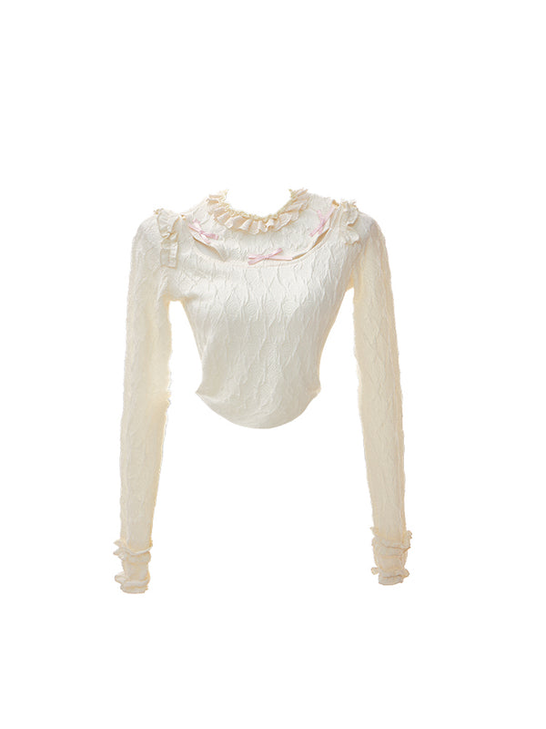 Ruffle vest + top + slit ribbon skirt