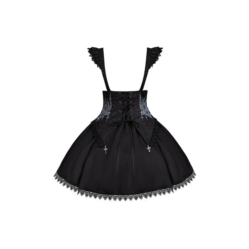 Conjunto de vestido y camisa con sujetador de muelles góticos